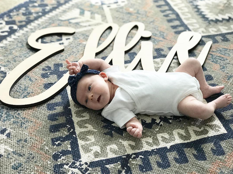 Ellie Custom Wood baby Name Sign