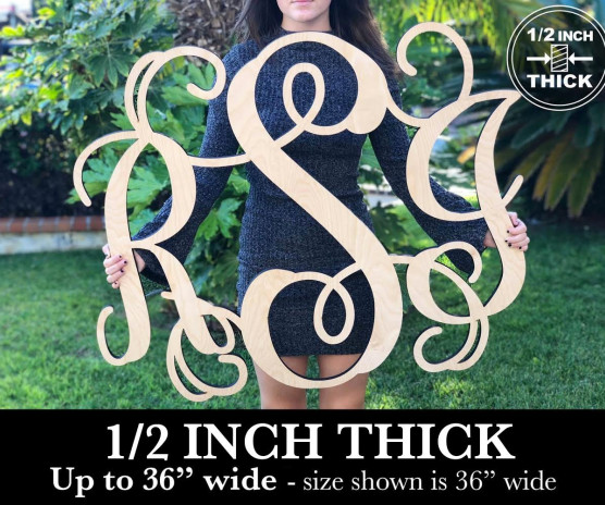 Custom Wood Monogram Sign Custom Wood Monogram Sign